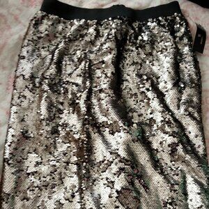 Nwt  Gunmetal gray sequined skirt